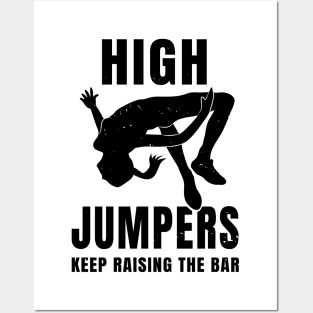 Womens High Jump Bar Pun Girl Athlete Gift Posters and Art